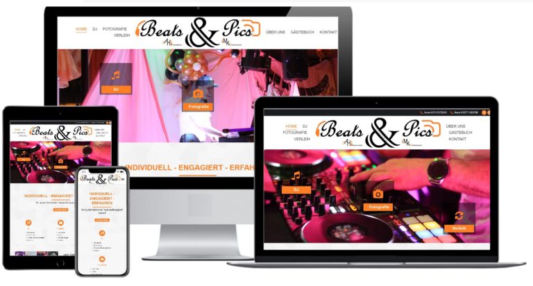 Webdesign für Beats & Pics